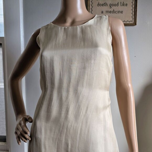 Vintage 90s Laura Ashley Silk Maxi Dress Floral Embroidery Shift Cottagecore 6 - Picture 4 of 13